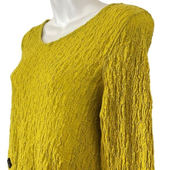 Ali Miles Womens Green V-Neck Long Sleeve Stretch Lagenlook Top Asymmetrical S - Picture 5 of 16